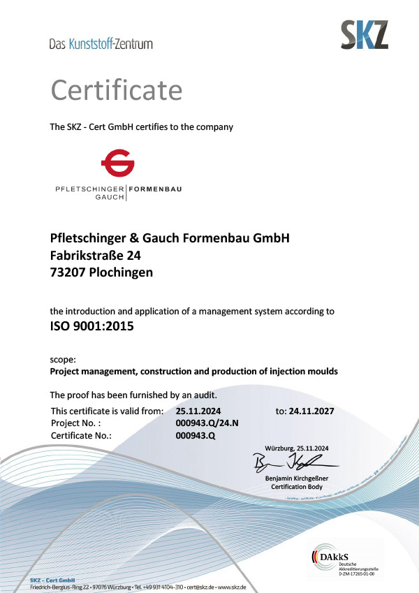 Zertifikat Managementsystem (englisch)